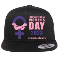 International Womens Day March 8 #EmbraceEquity For Women Flat Bill Trucker Hat