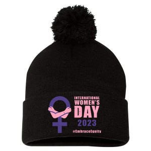 International Womens Day March 8 #EmbraceEquity For Women Pom Pom 12in Knit Beanie