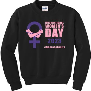 International Womens Day March 8 #EmbraceEquity For Women Kids Sweatshirt