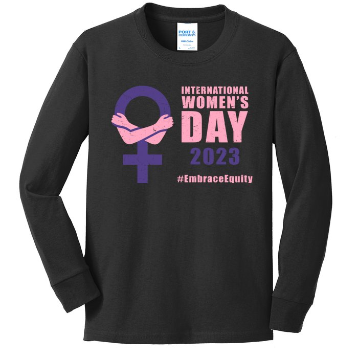 International Womens Day March 8 #EmbraceEquity For Women Kids Long Sleeve Shirt