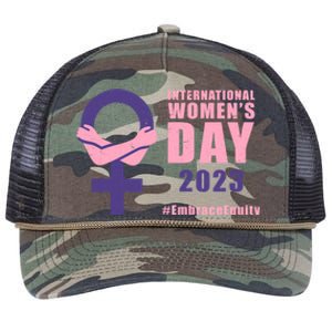 International Womens Day March 8 #EmbraceEquity For Women Retro Rope Trucker Hat Cap