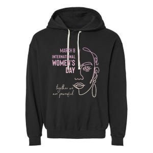 International Women's Day, March 8, Black Pride Feminist Garment-Dyed Fleece Hoodie