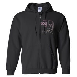 International Women's Day, March 8, Black Pride Feminist Full Zip Hoodie