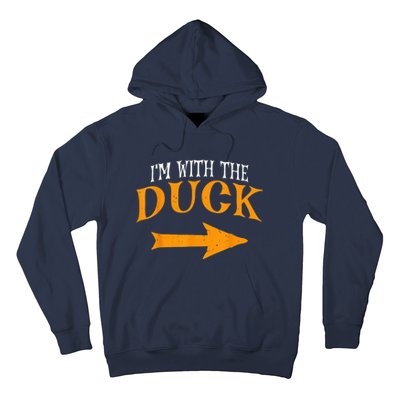 I'm With Duck Halloween Costume Funny Couples Duck Hoodie