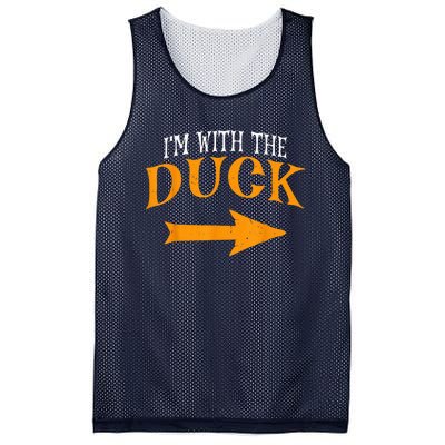 I'm With Duck Halloween Costume Funny Couples Duck Mesh Reversible Basketball Jersey Tank