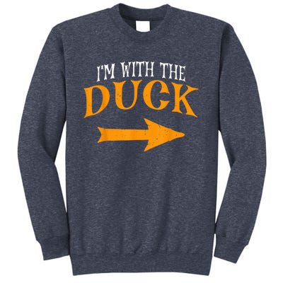 I'm With Duck Halloween Costume Funny Couples Duck Sweatshirt