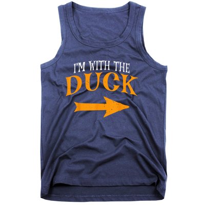 I'm With Duck Halloween Costume Funny Couples Duck Tank Top