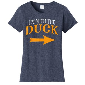 I'm With Duck Halloween Costume Funny Couples Duck Women's T-Shirt