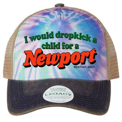 I Would Dropkick A Child For A Newport Menthol King Legacy Tie Dye Trucker Hat