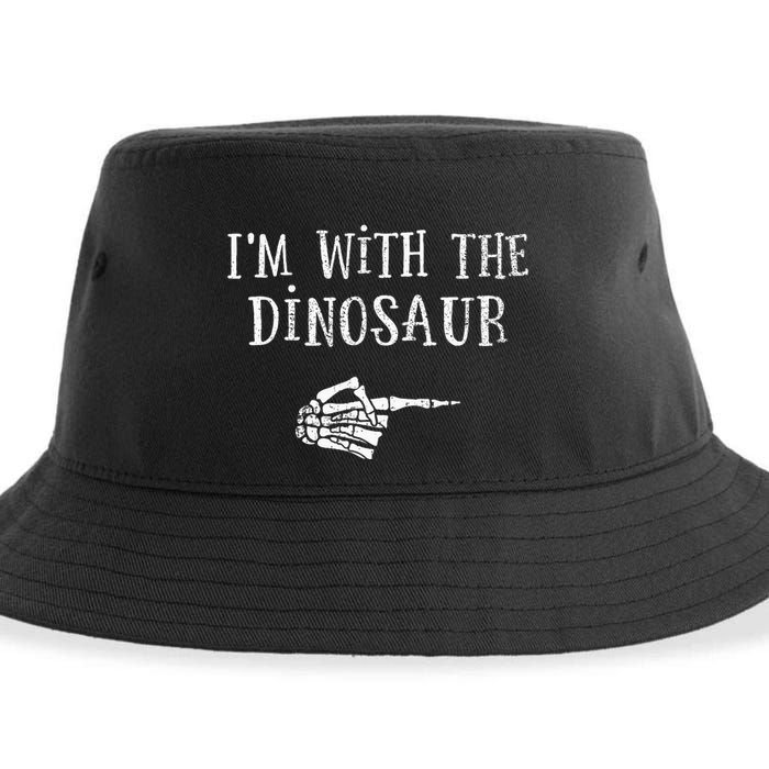 Im With Dinosaur Matching Partner Couple Costume Halloween Sustainable Bucket Hat