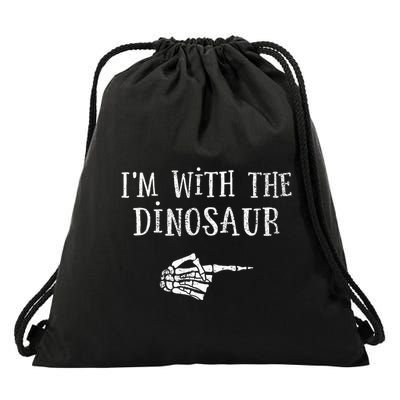 Im With Dinosaur Matching Partner Couple Costume Halloween Drawstring Bag