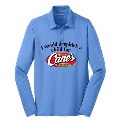 I Would Dropkick A Child For Raising Canes Silk Touch Performance Long Sleeve Polo