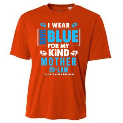 I Wear Dark Blue For My Mother In Law Colon Cancer Awareness Gift Cooling Performance Crew T-Shirt