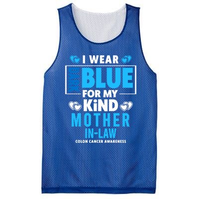 I Wear Dark Blue For My Mother In Law Colon Cancer Awareness Gift Mesh Reversible Basketball Jersey Tank