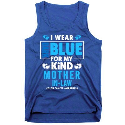 I Wear Dark Blue For My Mother In Law Colon Cancer Awareness Gift Tank Top