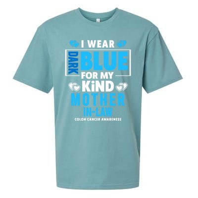 I Wear Dark Blue For My Mother In Law Colon Cancer Awareness Gift Sueded Cloud Jersey T-Shirt