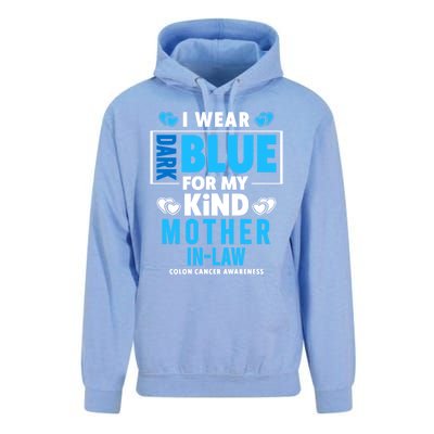 I Wear Dark Blue For My Mother In Law Colon Cancer Awareness Gift Unisex Surf Hoodie