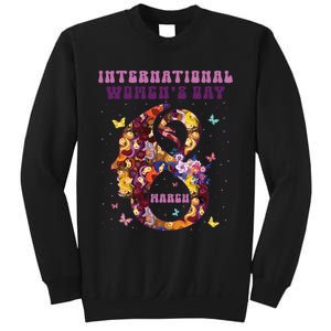 International Women Day 8 March 2024 Flowers Woman Girl Sweatshirt