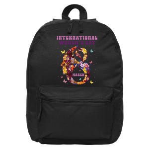 International Women Day 8 March 2024 Flowers Woman Girl 16 in Basic Backpack