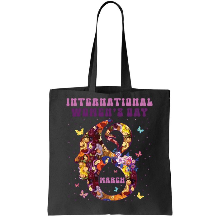 International Women Day 8 March 2024 Flowers Woman Girl Tote Bag