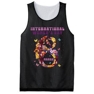 International Women Day 8 March 2024 Flowers Woman Girl Mesh Reversible Basketball Jersey Tank