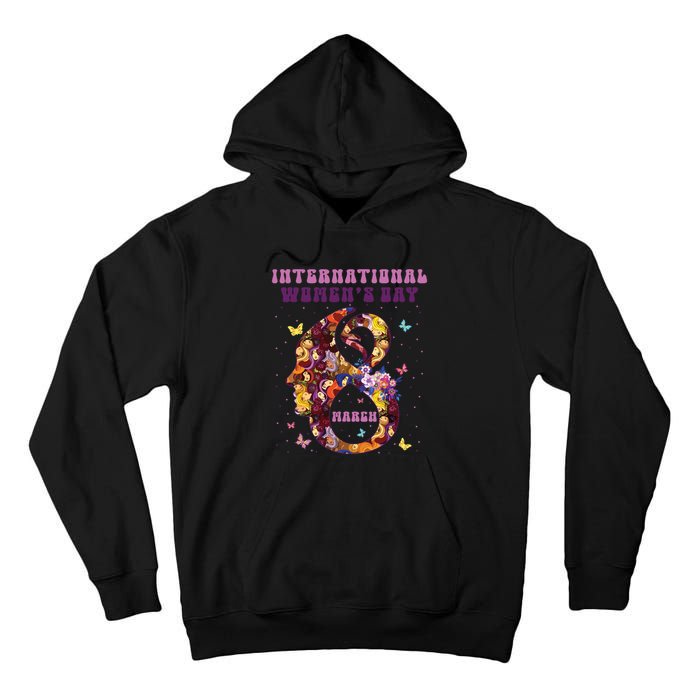 International Women Day 8 March 2024 Flowers Woman Girl Tall Hoodie