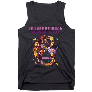 International Women Day 8 March 2024 Flowers Woman Girl Tank Top