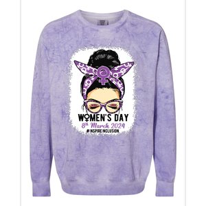 International Women Day 8 March 2024 Inspire Inclusion Colorblast Crewneck Sweatshirt