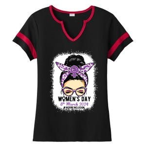 International Women Day 8 March 2024 Inspire Inclusion Ladies Halftime Notch Neck Tee