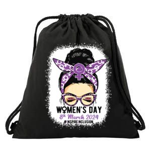 International Women Day 8 March 2024 Inspire Inclusion Drawstring Bag