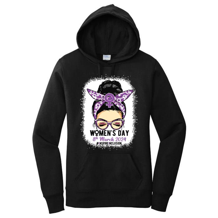 International Women Day 8 March 2024 Inspire Inclusion Women's Pullover Hoodie