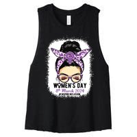 International Women Day 8 March 2024 Inspire Inclusion Women's Racerback Cropped Tank