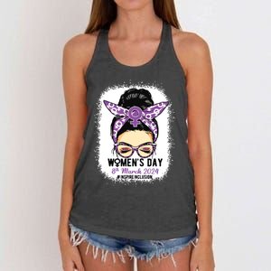 International Women Day 8 March 2024 Inspire Inclusion Women's Knotted Racerback Tank