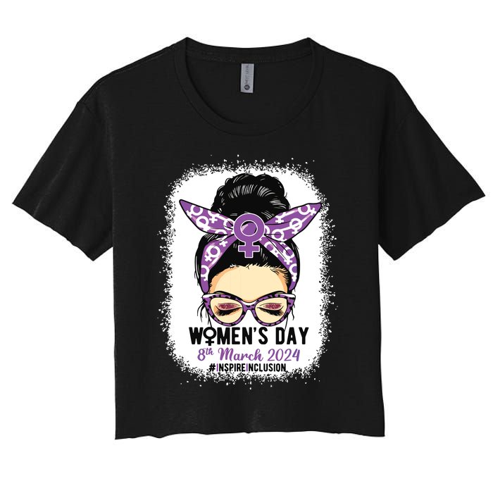 International Women Day 8 March 2024 Inspire Inclusion Women's Crop Top Tee