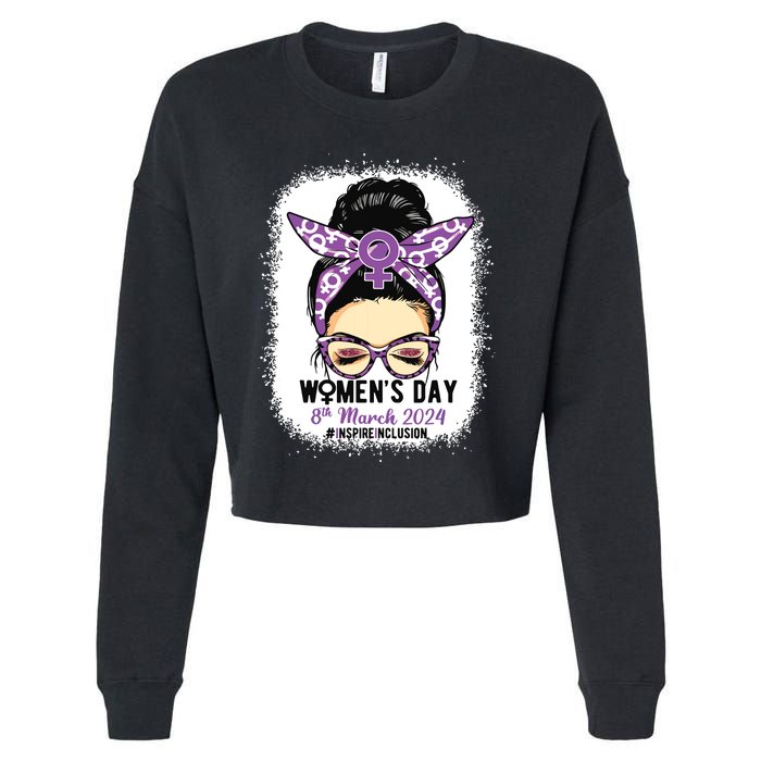 International Women Day 8 March 2024 Inspire Inclusion Cropped Pullover Crew