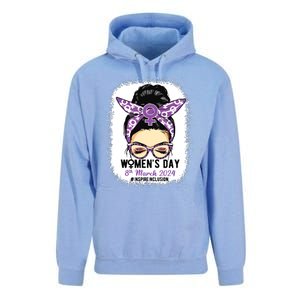 International Women Day 8 March 2024 Inspire Inclusion Unisex Surf Hoodie