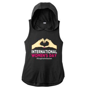 International Women Day 2024 8 March Iwd Inspire Inclusion Ladies PosiCharge Tri-Blend Wicking Draft Hoodie Tank