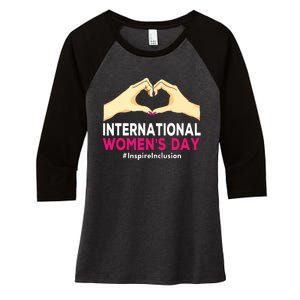 International Women Day 2024 8 March Iwd Inspire Inclusion Women's Tri-Blend 3/4-Sleeve Raglan Shirt