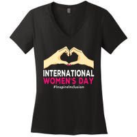 International Women Day 2024 8 March Iwd Inspire Inclusion Women's V-Neck T-Shirt