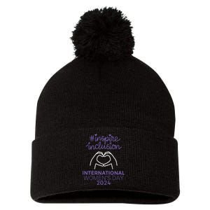 International Women Day 2024 8 March Iwd Inspire Inclusion Pom Pom 12in Knit Beanie