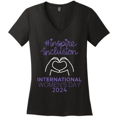 International Women Day 2024 8 March Iwd Inspire Inclusion Women's V-Neck T-Shirt