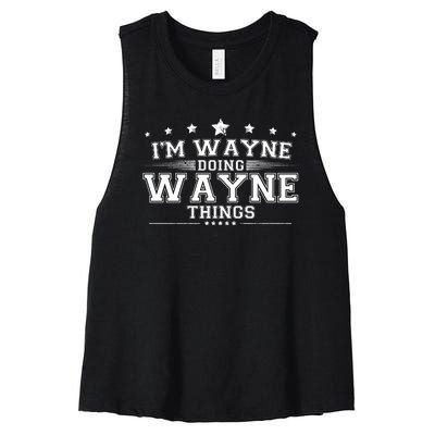 Im Wayne Doing Wayne Things Women's Racerback Cropped Tank