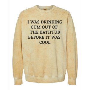 I Was Drinking Cum Out Of The Bathtub Before It Was Cool Colorblast Crewneck Sweatshirt