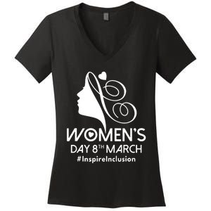 International Women Day 2024 8 March Iwd Inspire Inclusion Women's V-Neck T-Shirt