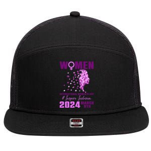 International Wo.'s Day 2024 Floral Silhouette 7 Panel Mesh Trucker Snapback Hat