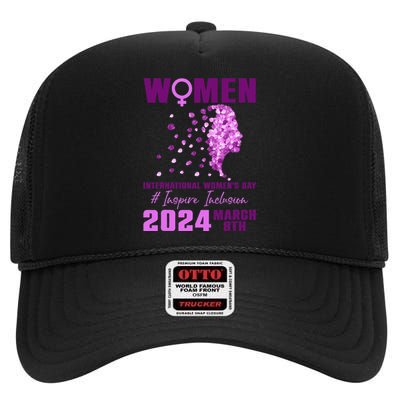 International Wo.'s Day 2024 Floral Silhouette High Crown Mesh Back Trucker Hat