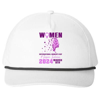 International Wo.'s Day 2024 Floral Silhouette Snapback Five-Panel Rope Hat