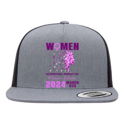 International Wo.'s Day 2024 Floral Silhouette Flat Bill Trucker Hat