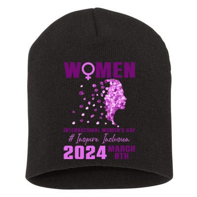 International Wo.'s Day 2024 Floral Silhouette Short Acrylic Beanie