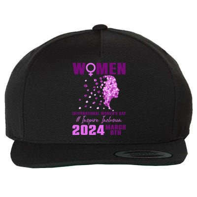 International Wo.'s Day 2024 Floral Silhouette Wool Snapback Cap